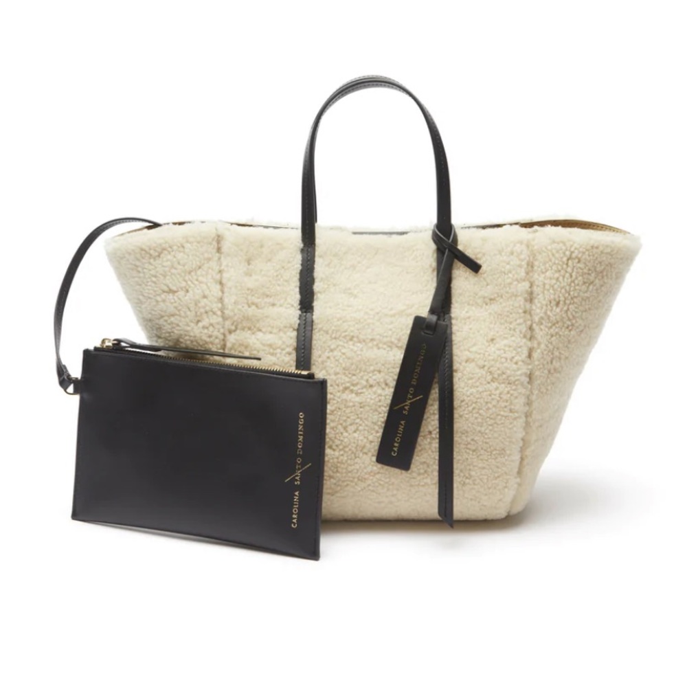 Carolina Santo Domingo Caspia Mini Shearling Tote - Picture 3 of 16